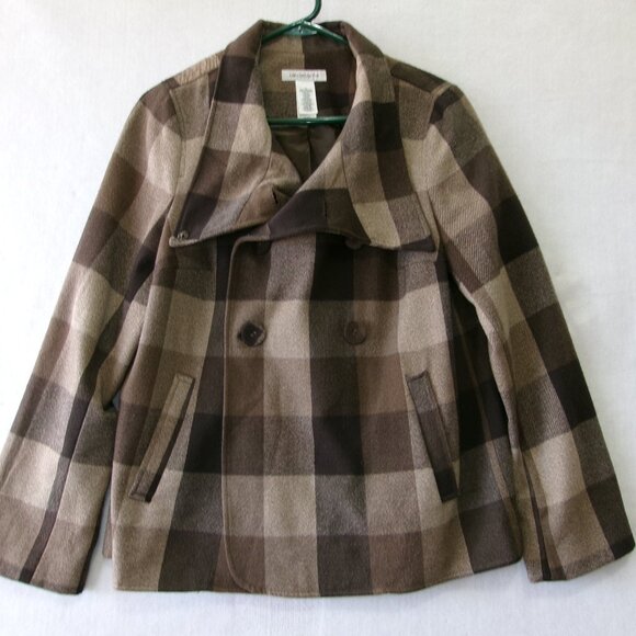 Liz Claiborne Plaid Double Breasted Jacket Size Medium - Picture 1 of 5